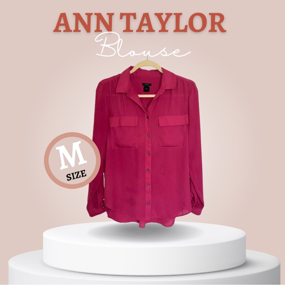 [Ann Taylor] Long Sleeve Pink Blouse